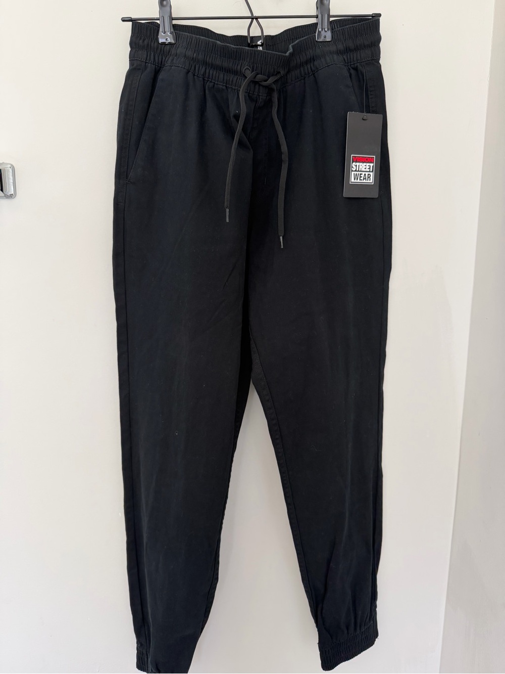 Vision Street Wear Men's Black Jogger Pants - Elastic Waist